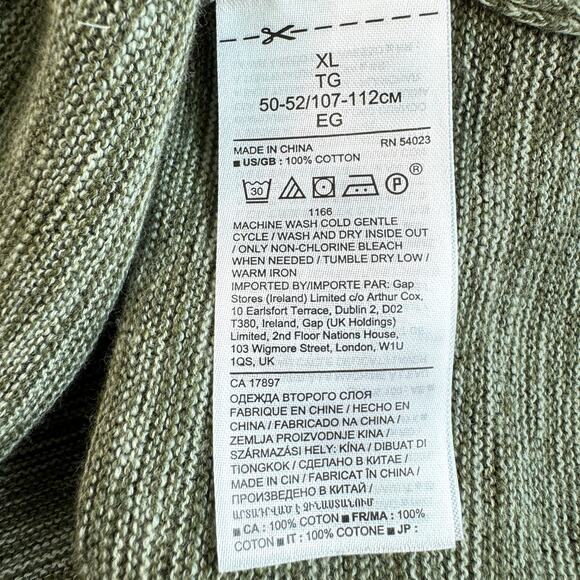 Banana Republic Men's Pullover Sweater Size XL Organic Slub Cotton Olive Green - Picture 5 of 6